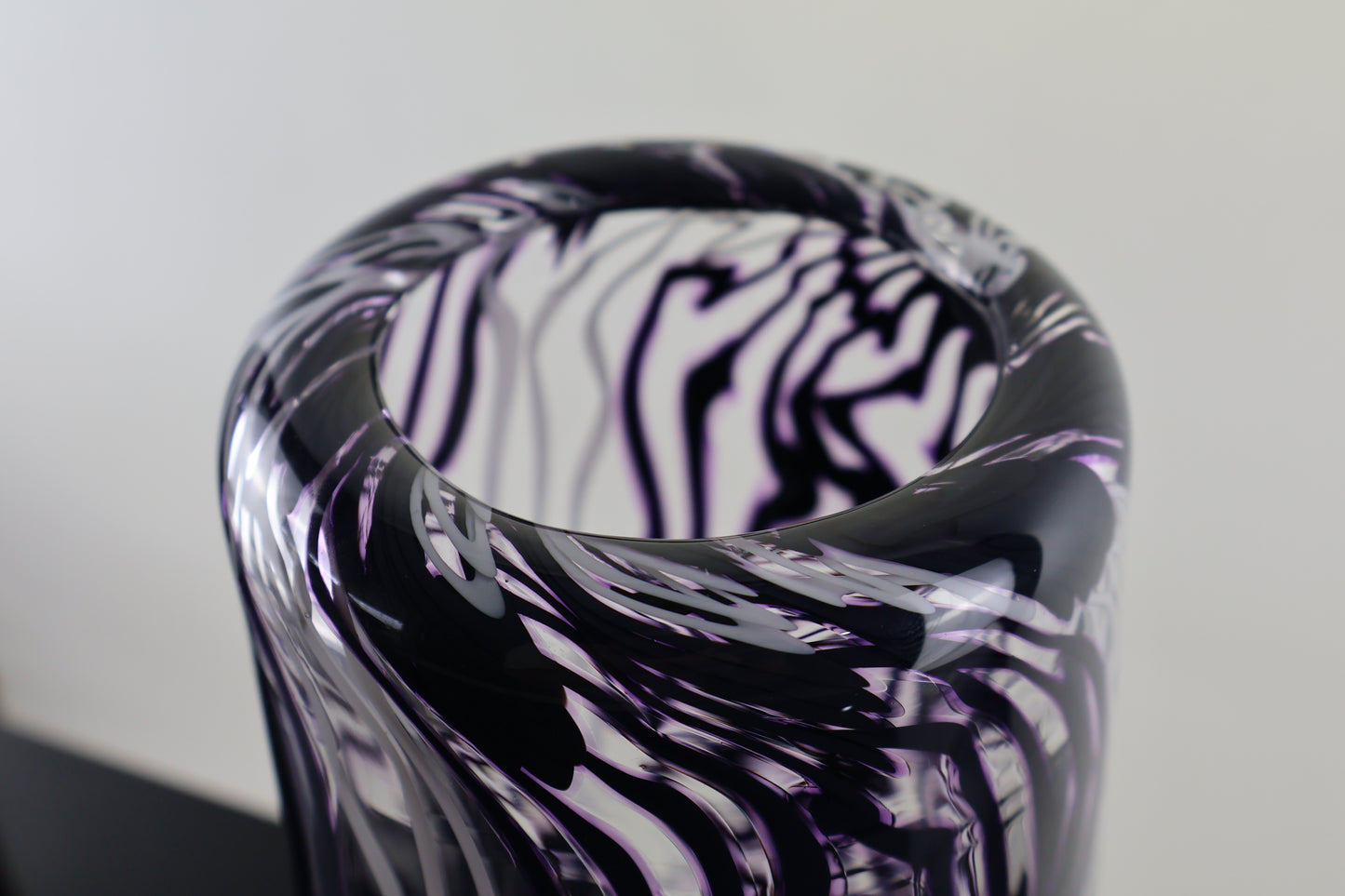 Chaos Series - Black, Purple and White Distorted Cane Vase