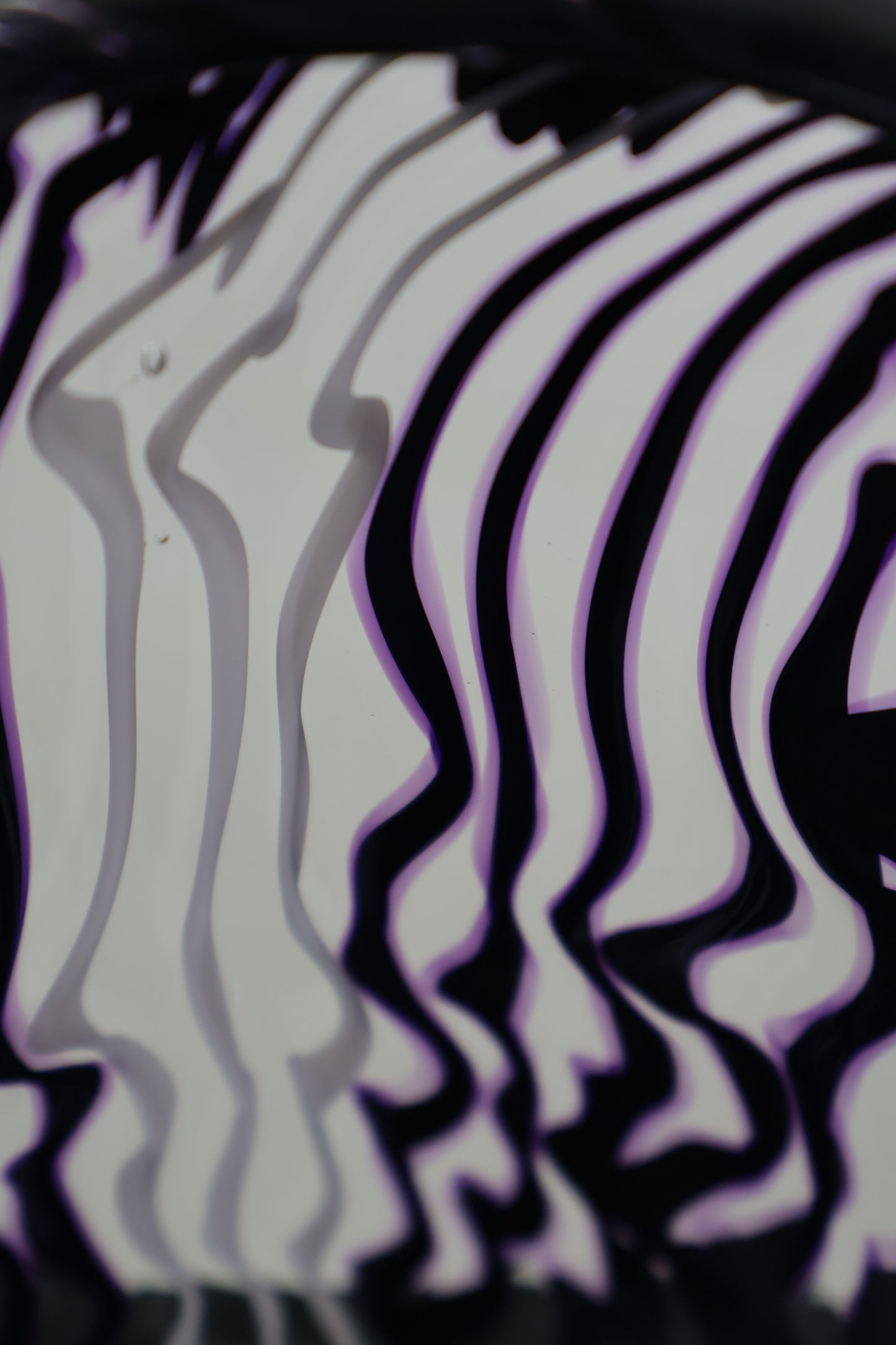 Chaos Series - Black, Purple and White Distorted Cane Vase