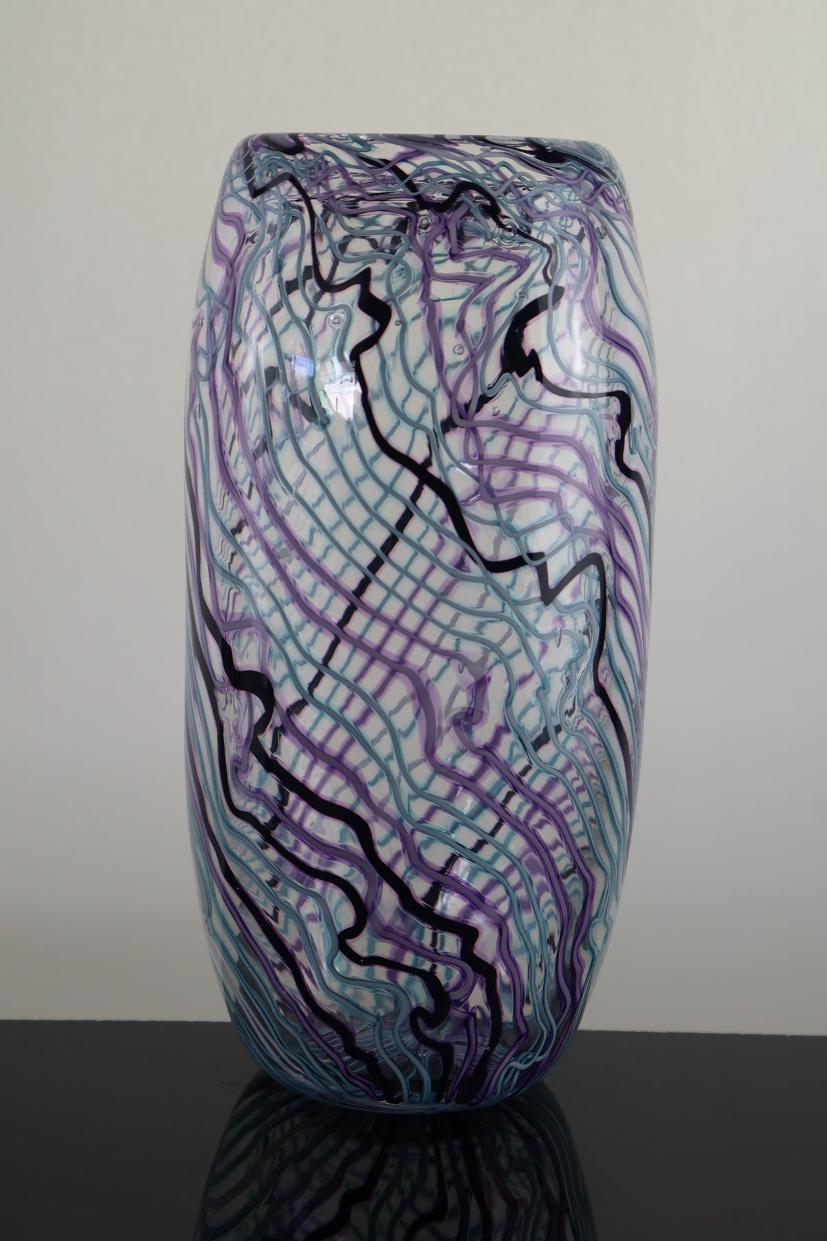 Pink, Teal and Black Mid Size Chaos Vase