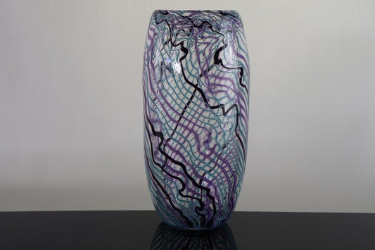 Pink, Teal and Black Mid Size Chaos Vase