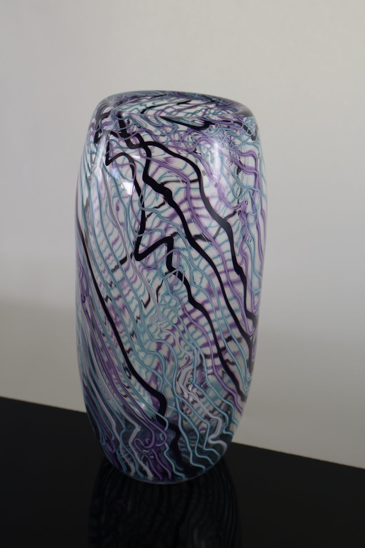 Pink, Teal and Black Mid Size Chaos Vase