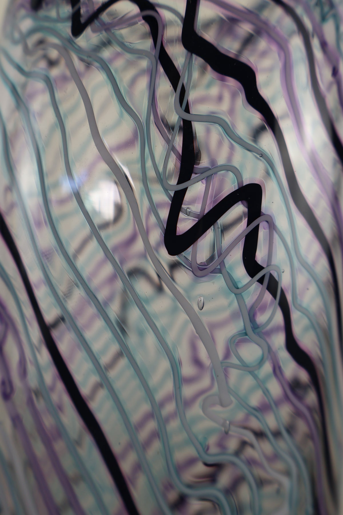 Pink, Teal and Black Mid Size Chaos Vase