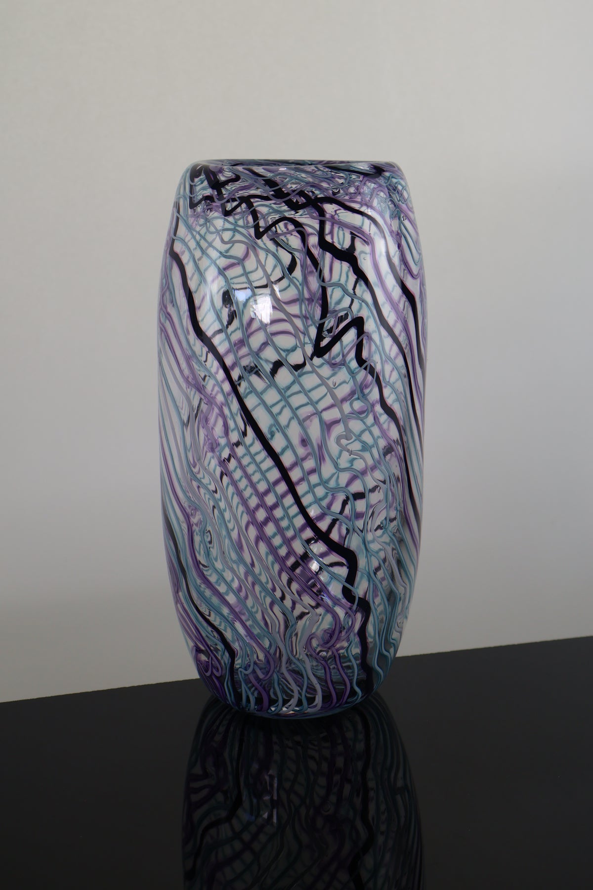 Pink, Teal and Black Mid Size Chaos Vase