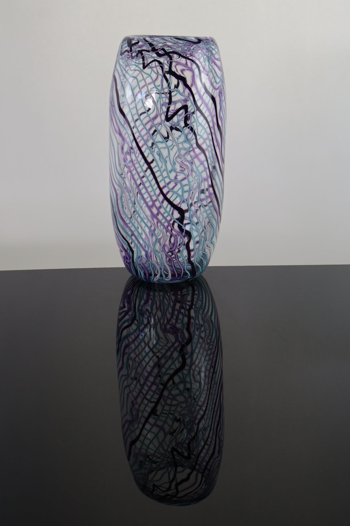 Pink, Teal and Black Mid Size Chaos Vase