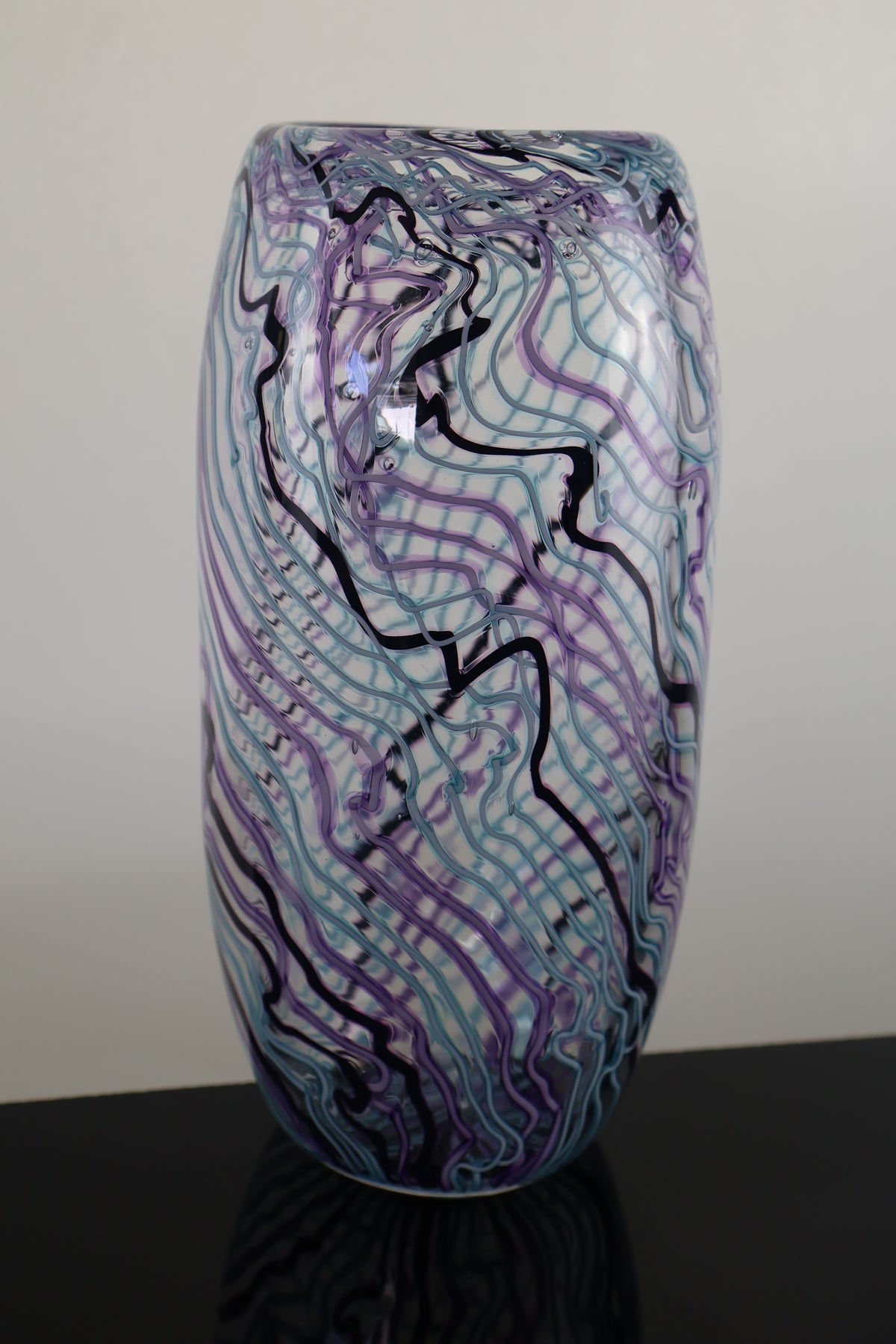 Pink, Teal and Black Mid Size Chaos Vase
