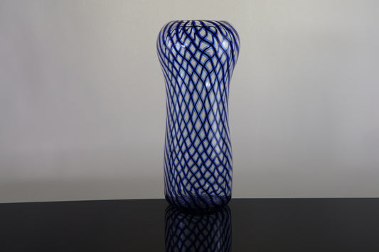 Blue and Black Spiral Vase