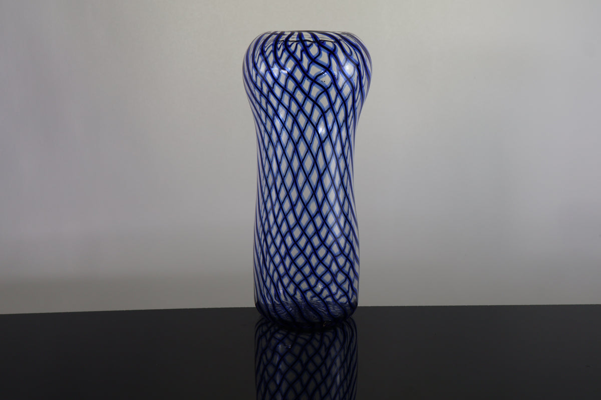 Blue and Black Spiral Vase