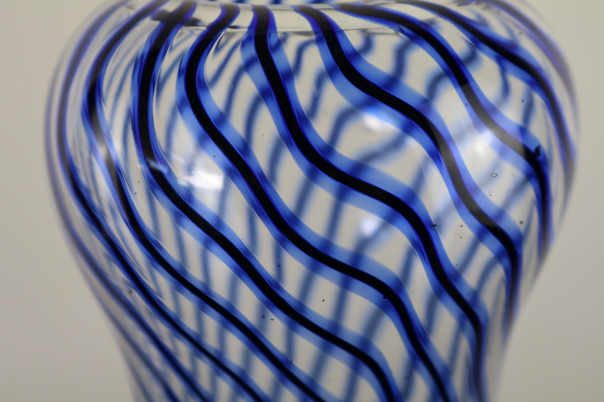 Blue and Black Spiral Vase