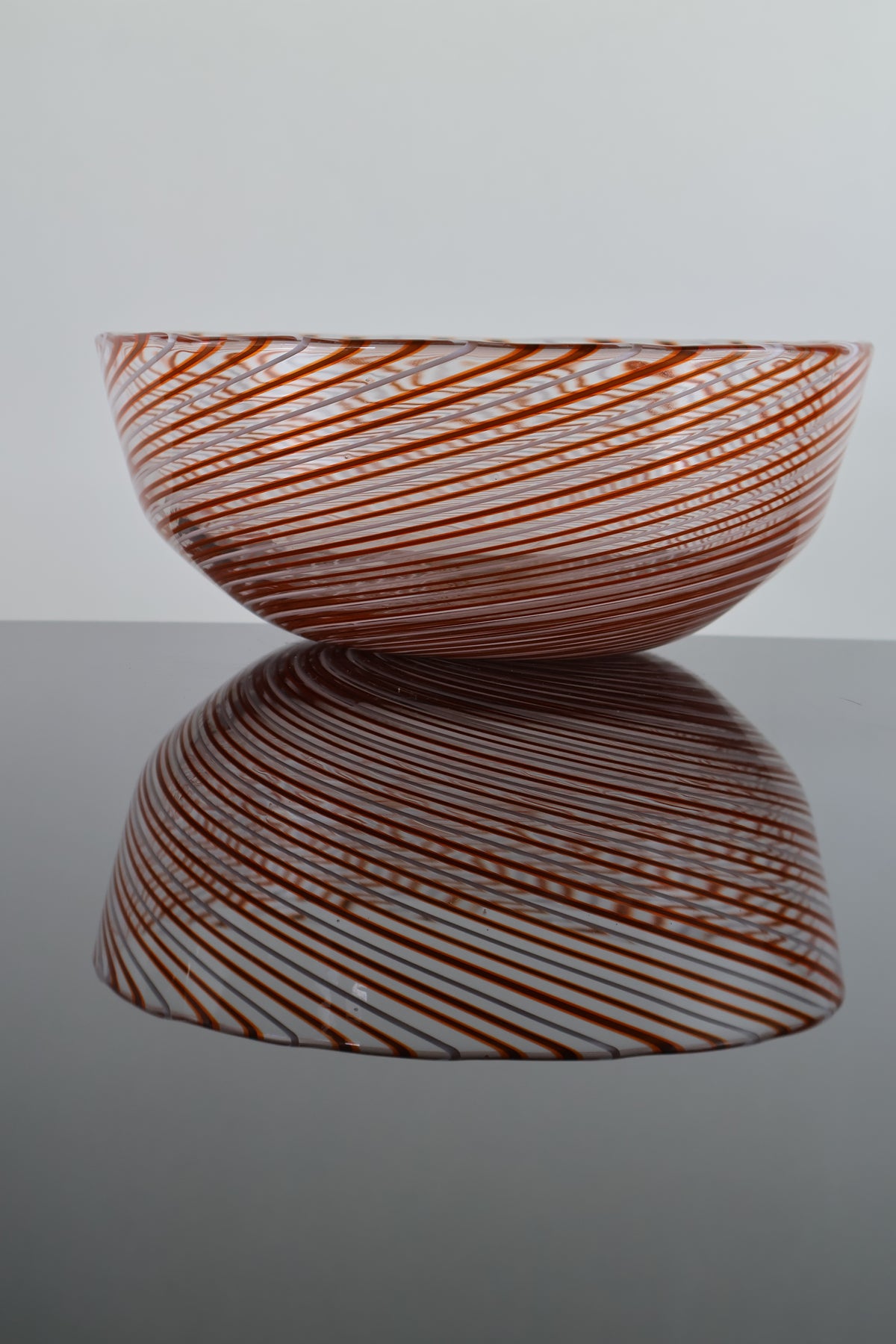 Orange and White Spiral Bowl