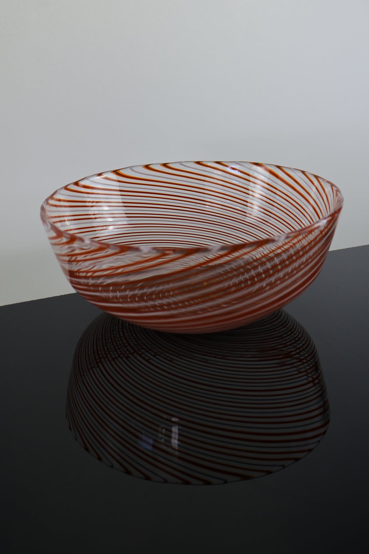 Orange and White Spiral Bowl