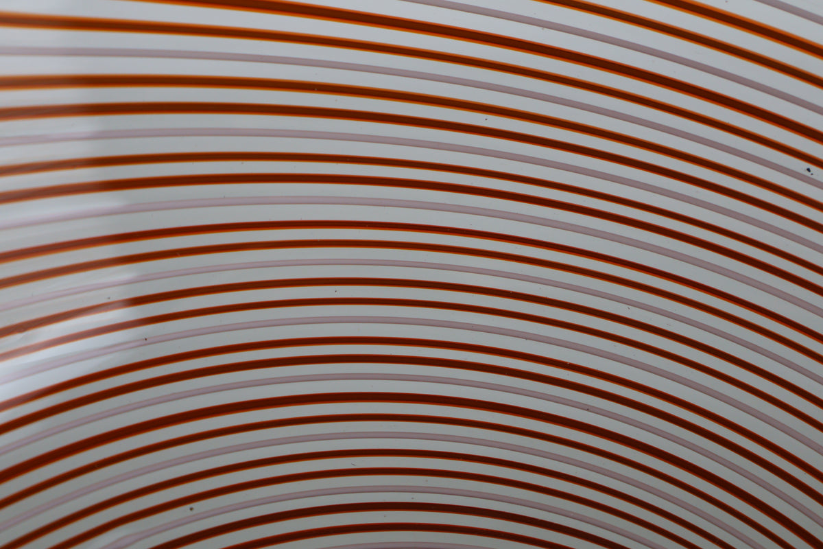 Orange and White Spiral Bowl