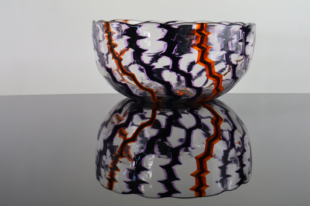 Lightning Strike Purple Orange and Black Bowl