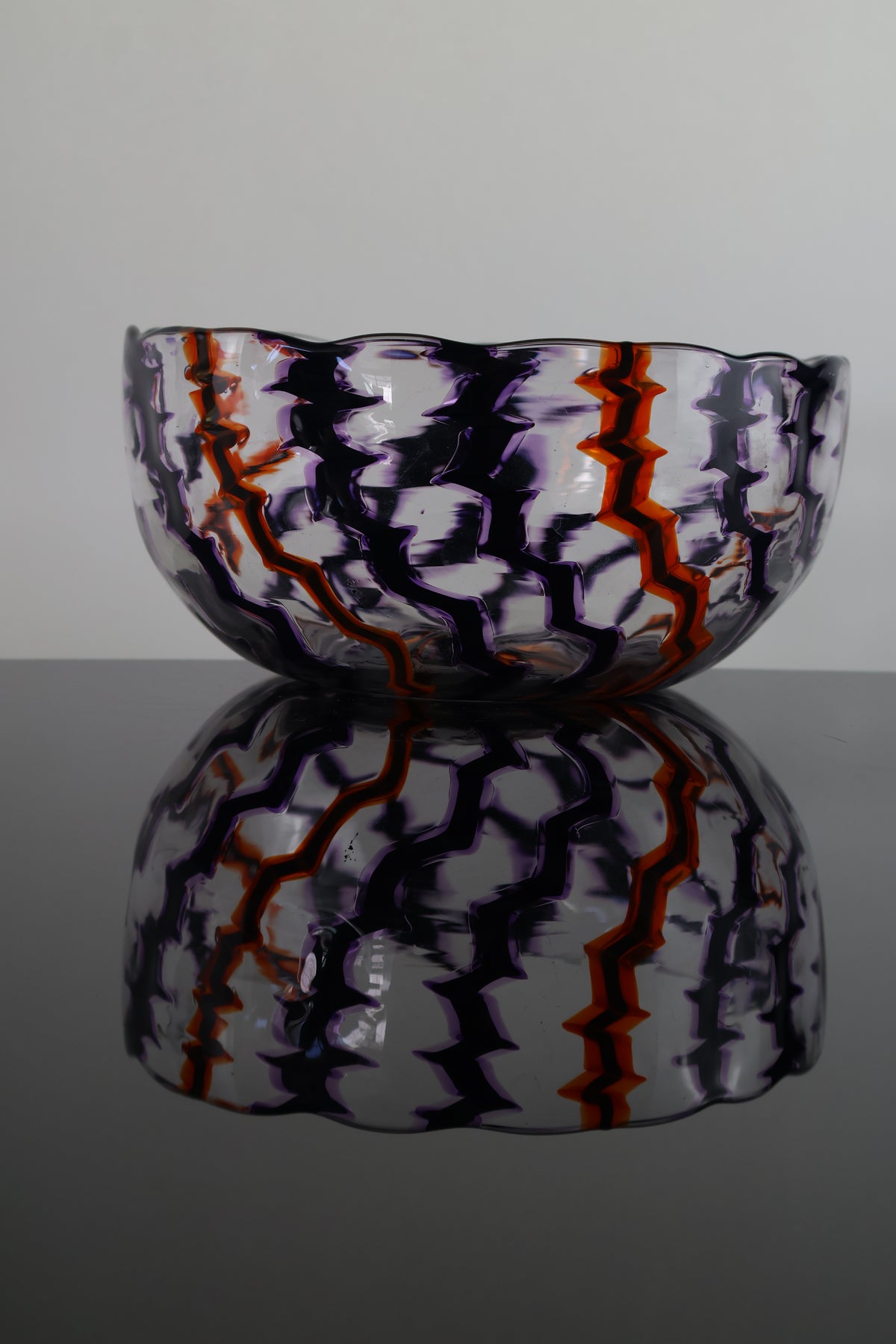 Lightning Strike Purple Orange and Black Bowl