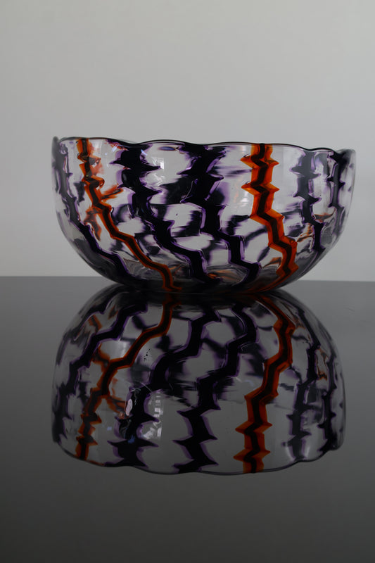 Lightning Strike Purple Orange and Black Bowl