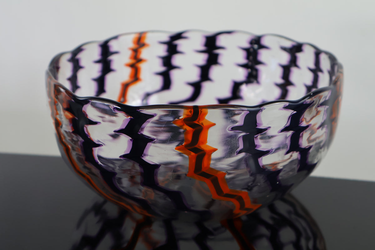 Lightning Strike Purple Orange and Black Bowl