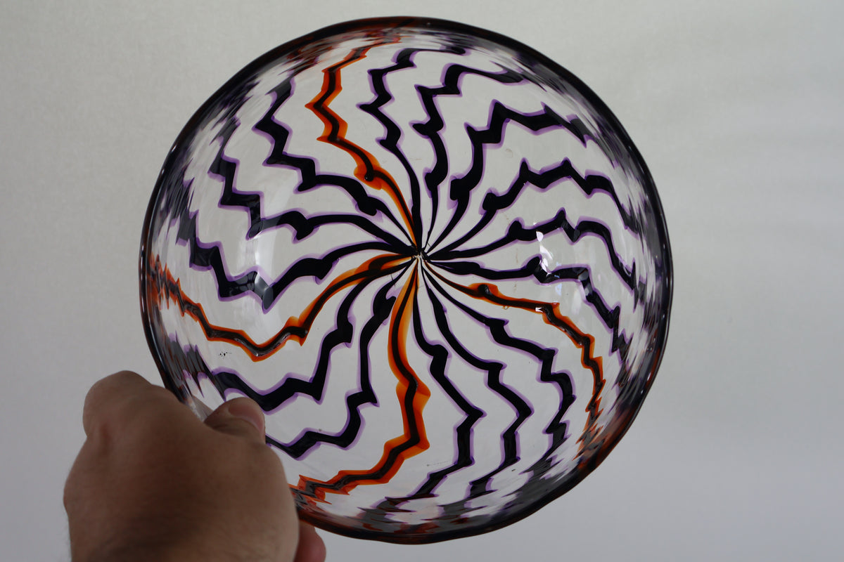 Lightning Strike Purple Orange and Black Bowl