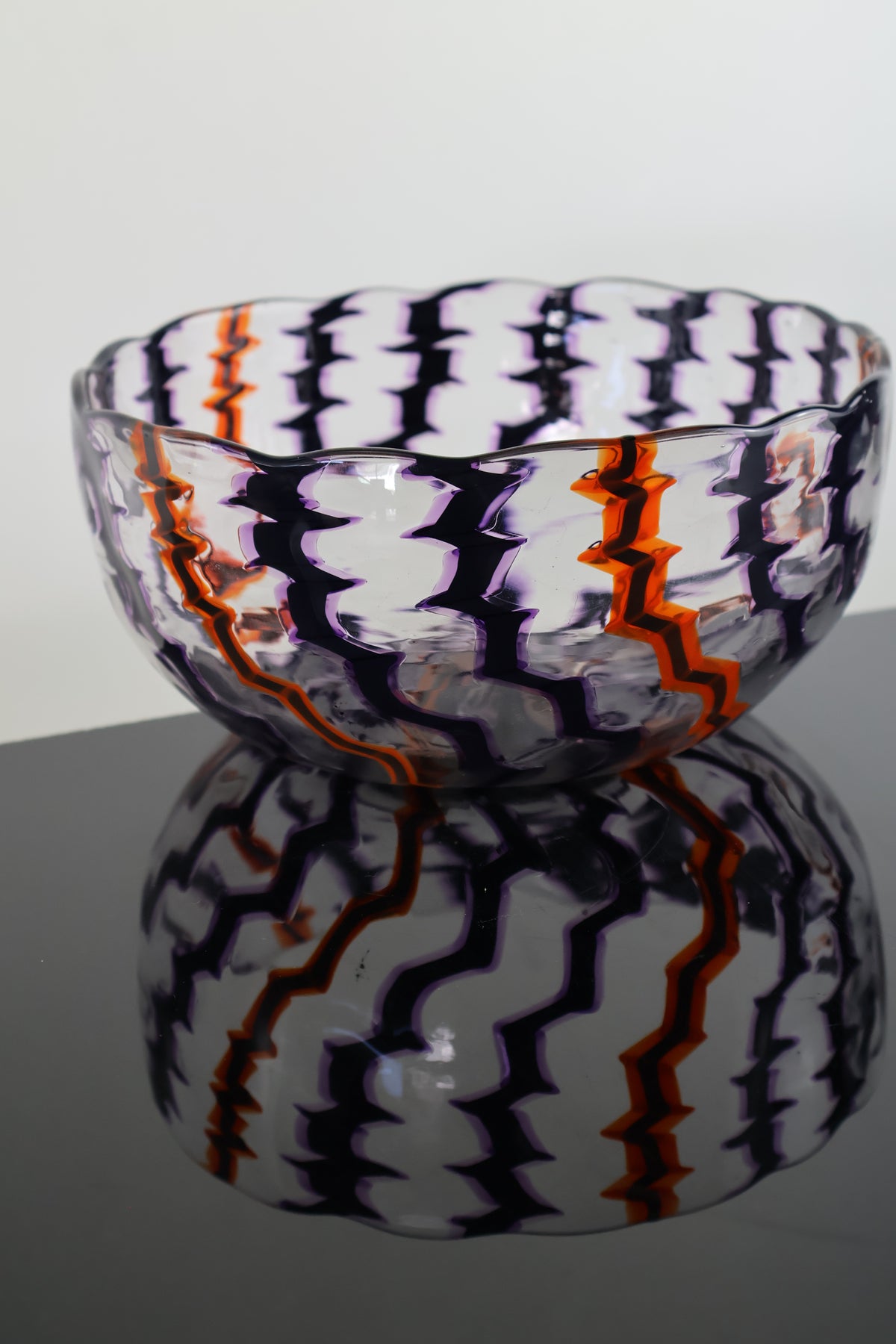 Lightning Strike Purple Orange and Black Bowl