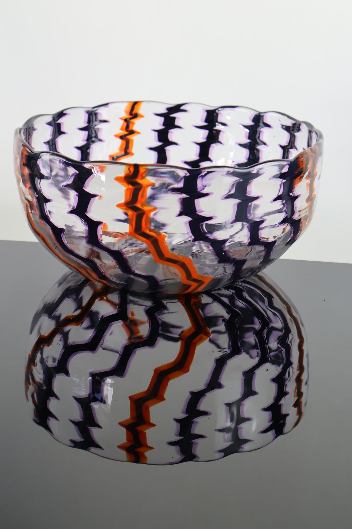 Lightning Strike Purple Orange and Black Bowl