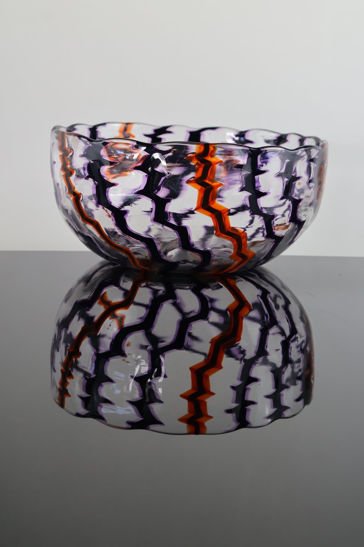 Lightning Strike Purple Orange and Black Bowl