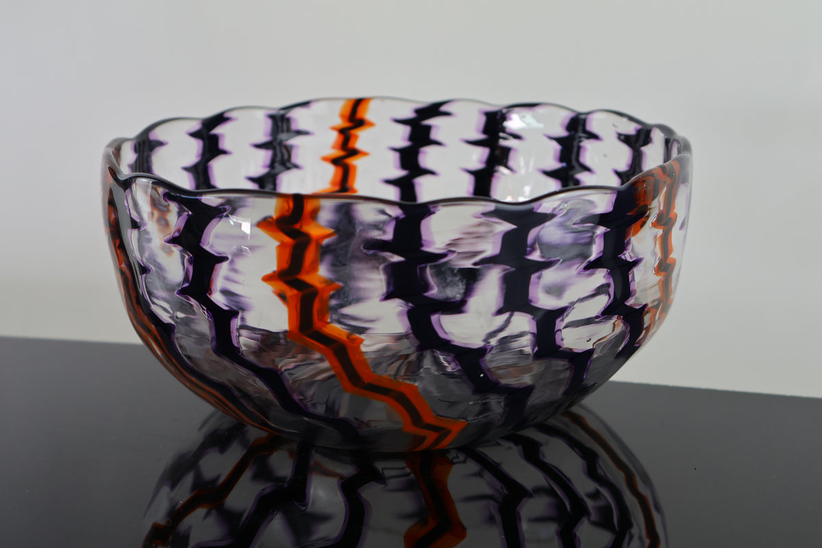 Lightning Strike Purple Orange and Black Bowl