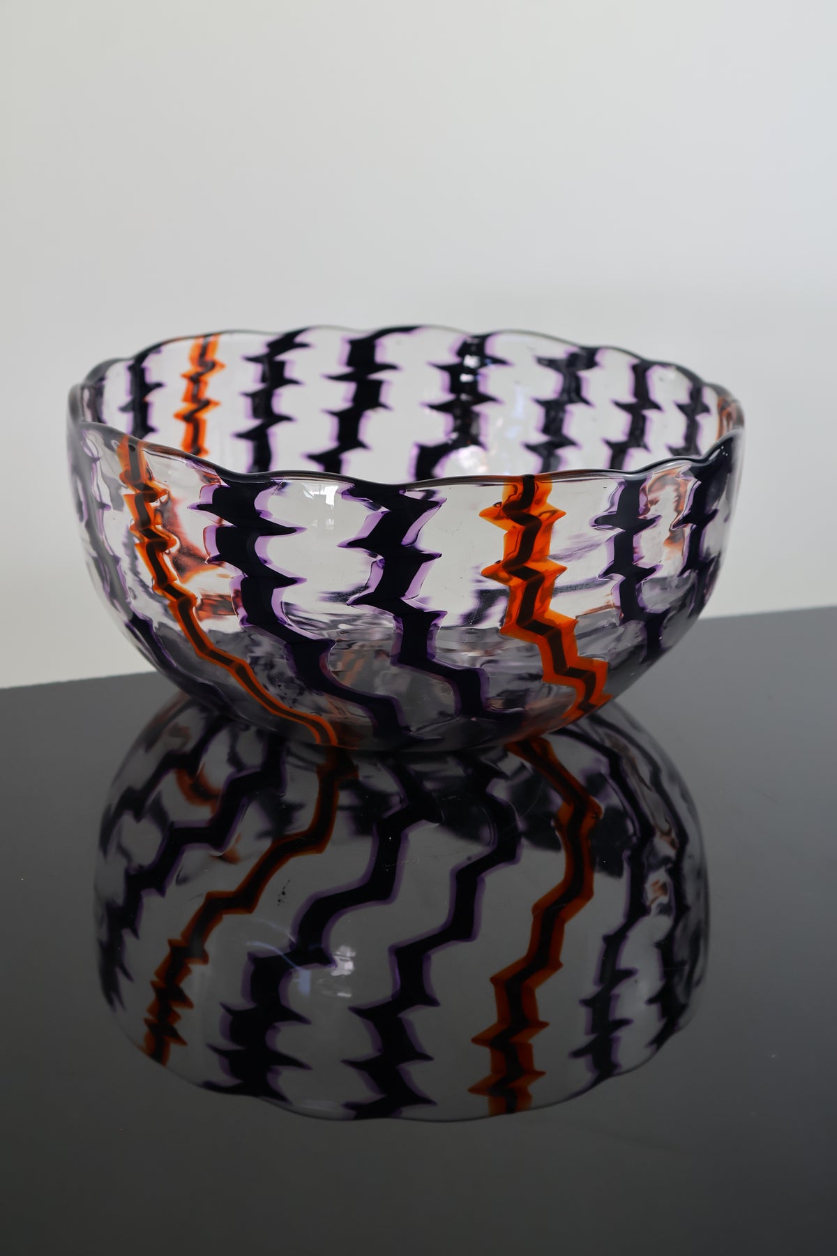 Lightning Strike Purple Orange and Black Bowl