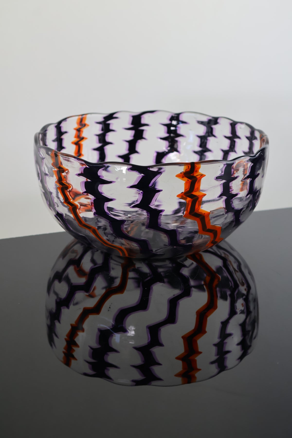 Lightning Strike Purple Orange and Black Bowl