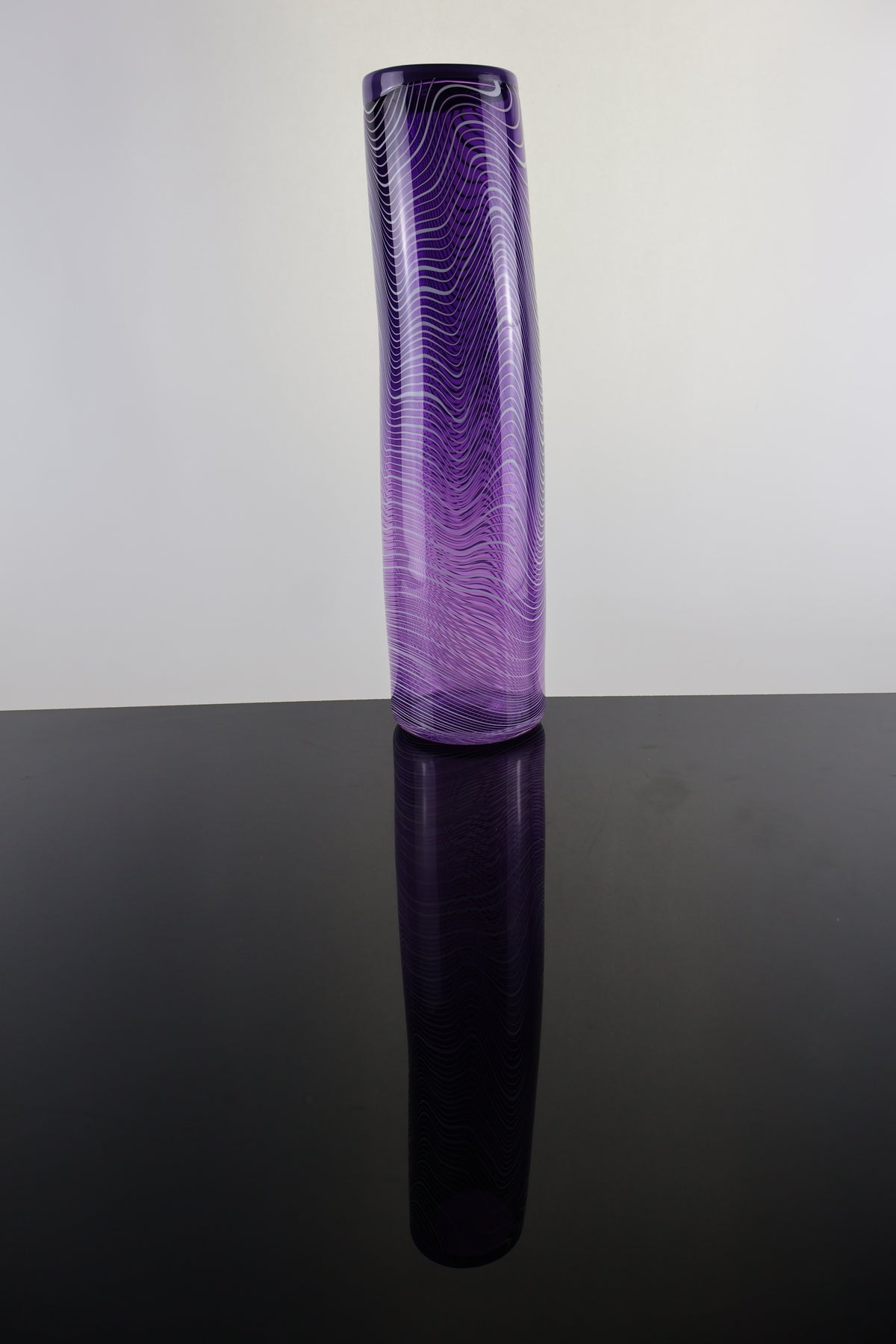 Tall Handblown "Topography" Cylander Vase