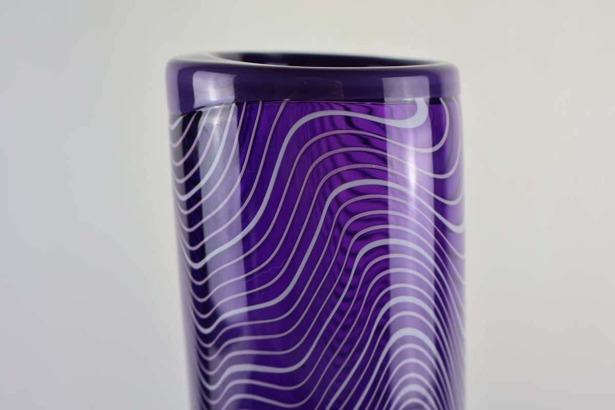 Tall Handblown "Topography" Cylander Vase