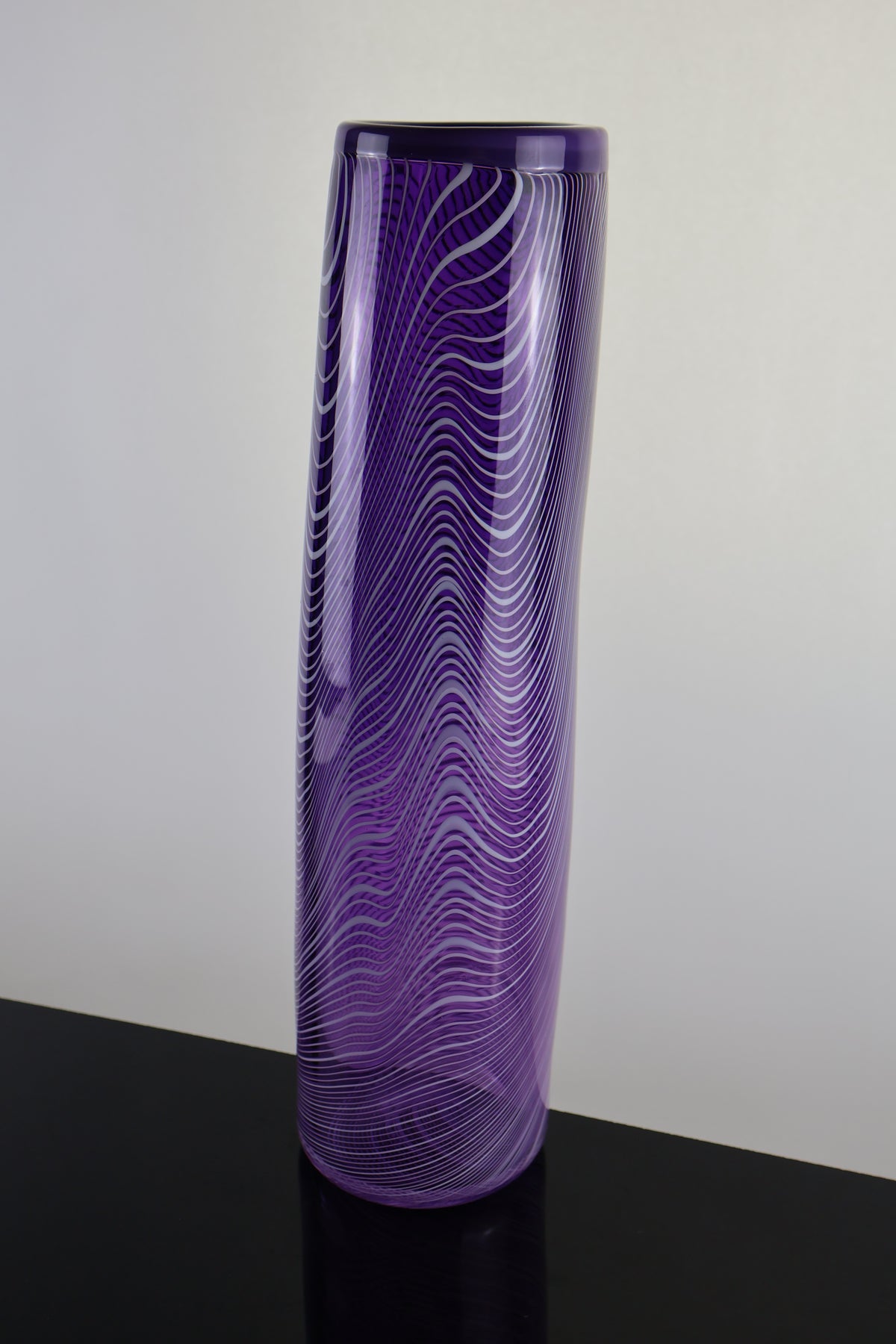 Tall Handblown "Topography" Cylander Vase