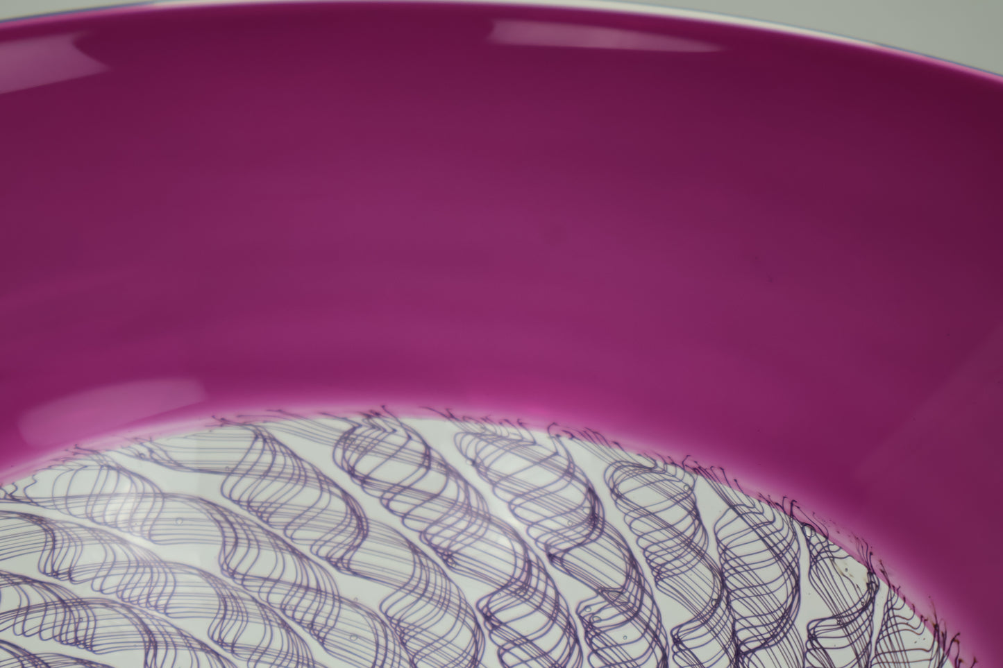 Pink and White Handmade Glass Encalmo Bowl