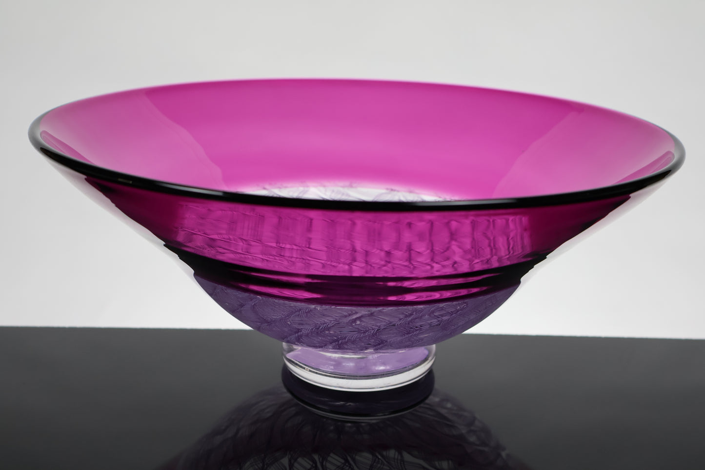 Pink and White Handmade Glass Encalmo Bowl