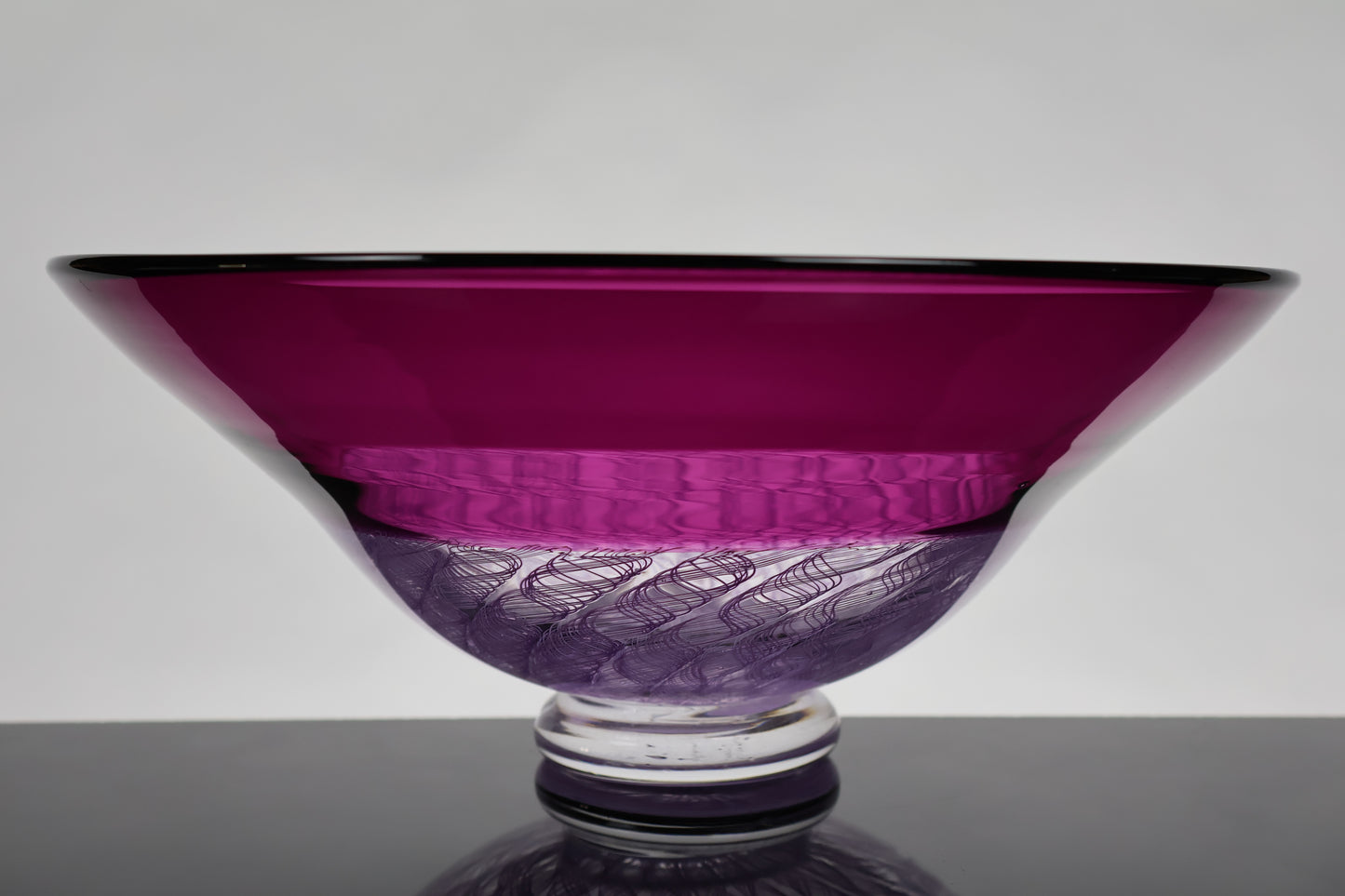 Pink and White Handmade Glass Encalmo Bowl