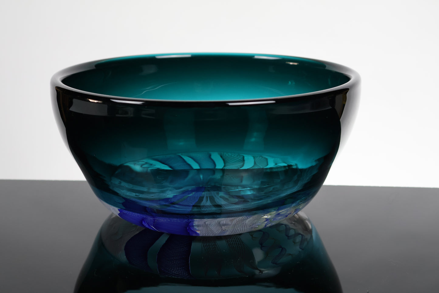 Dark Turquoise Cane Encalmo Bowl