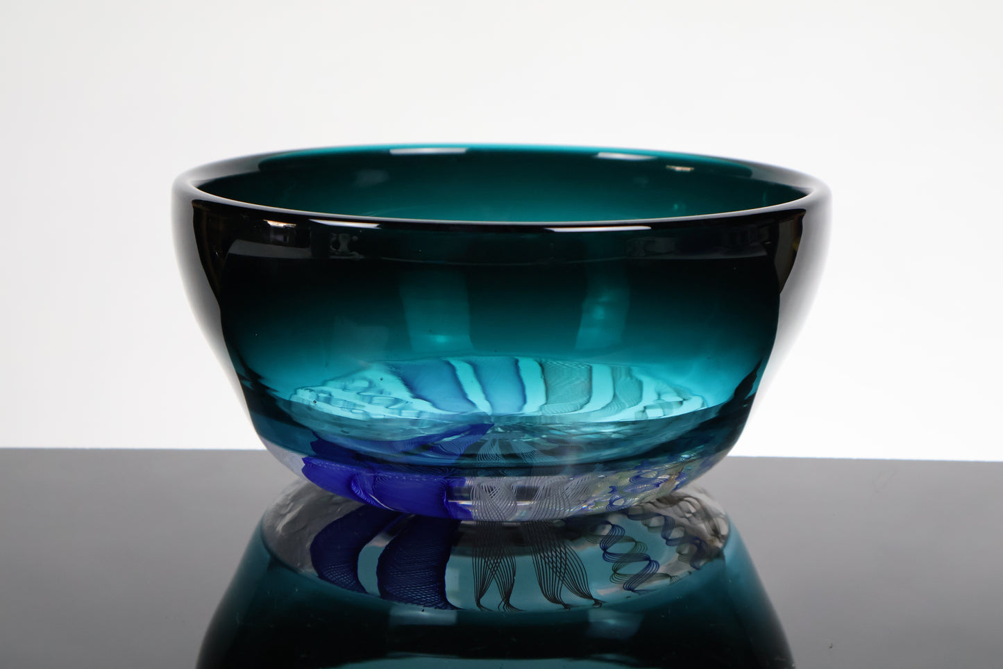 Dark Turquoise Cane Encalmo Bowl