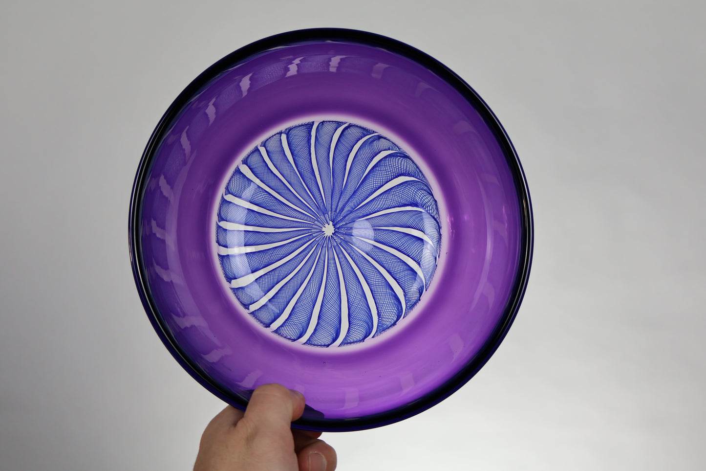 Royal Purple and Blue Twisty Cane Encalmo Bowl