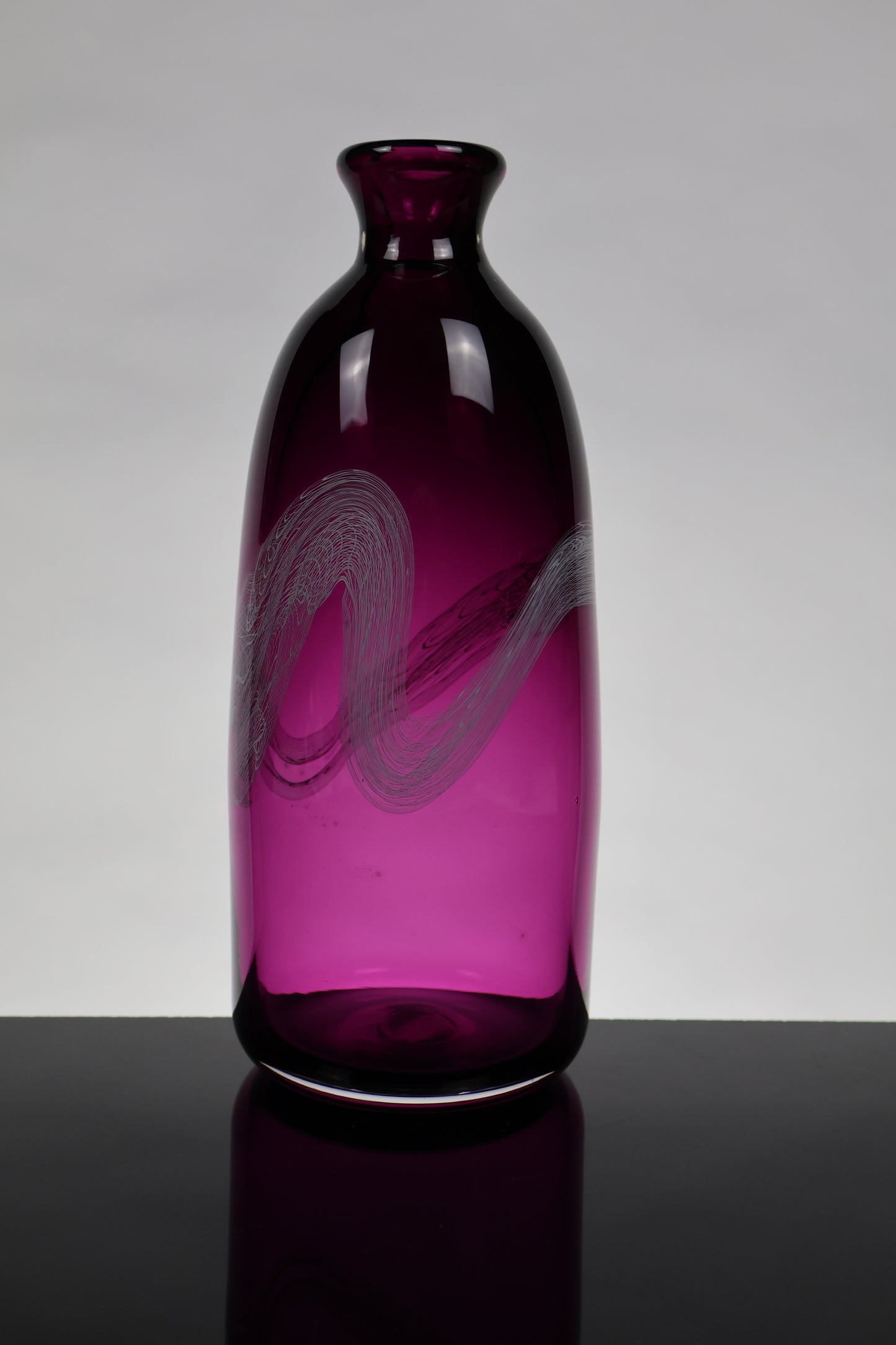 Small Handblown Heliotrope "Lasso" Bottle