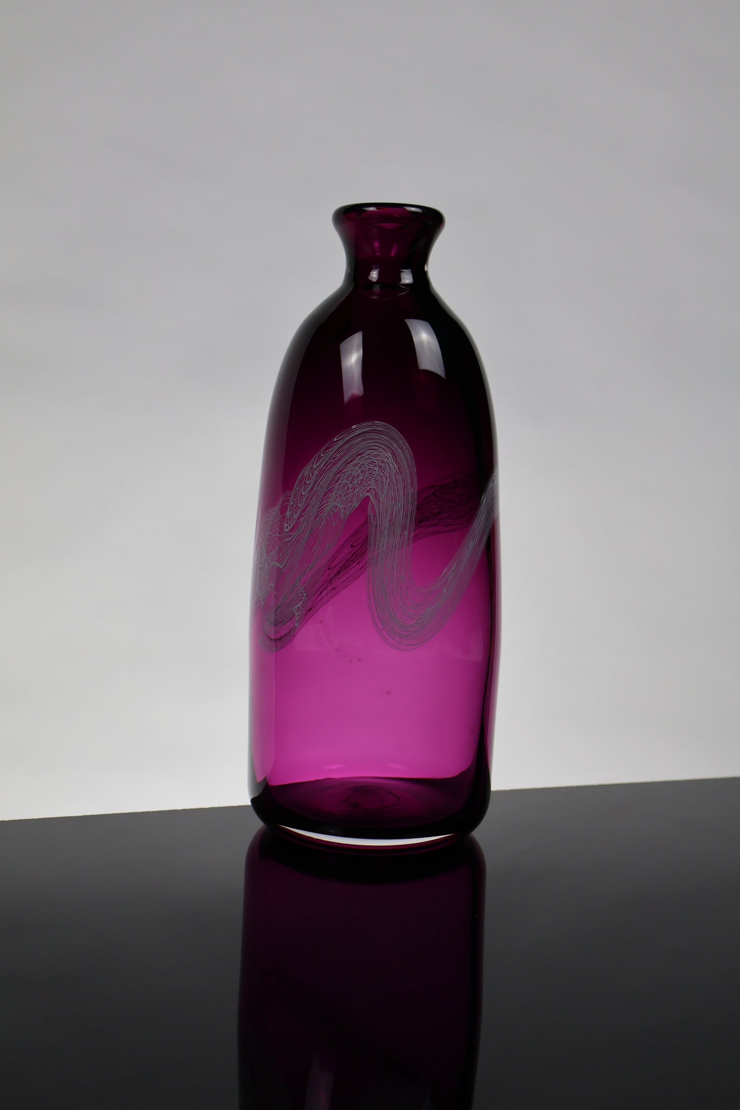 Small Handblown Heliotrope "Lasso" Bottle