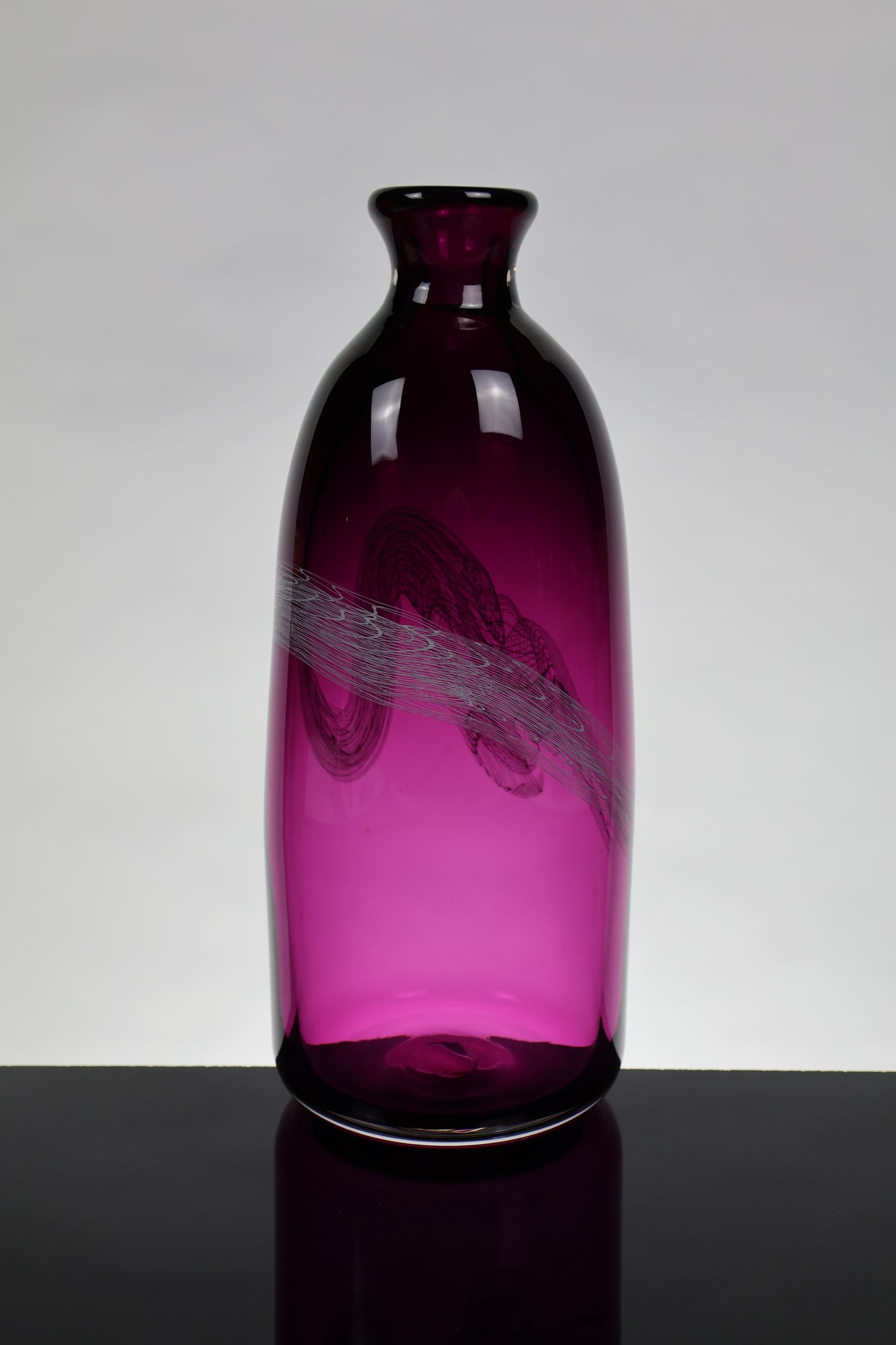 Small Handblown Heliotrope "Lasso" Bottle