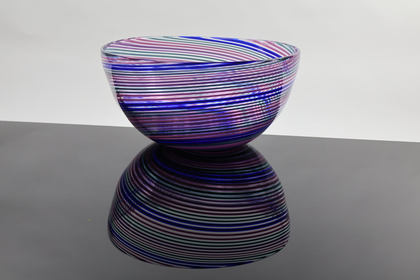 Deep Cool Duel Cane Handmade Spiral Hypnosis Glass Bowl