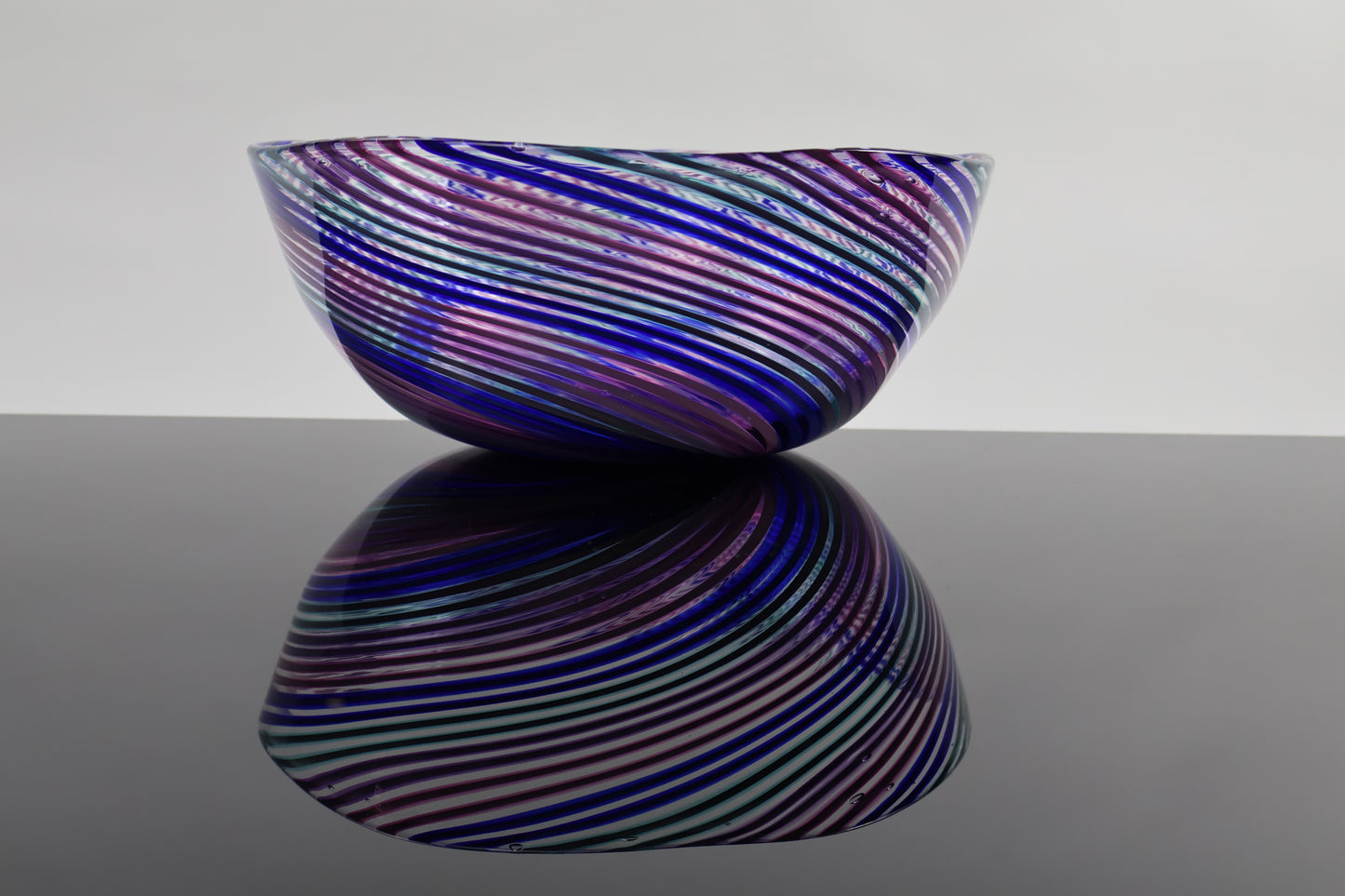 Deep Cool Duel Cane Handmade Spiral Hypnosis Glass Bowl 2