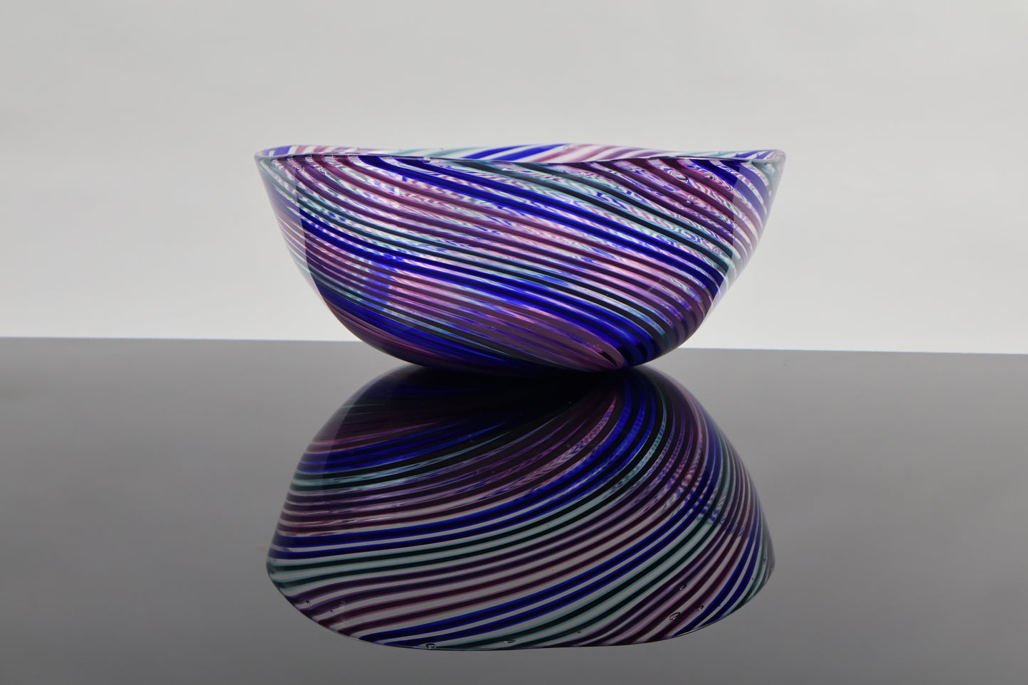 Deep Cool Duel Cane Handmade Spiral Hypnosis Glass Bowl 2