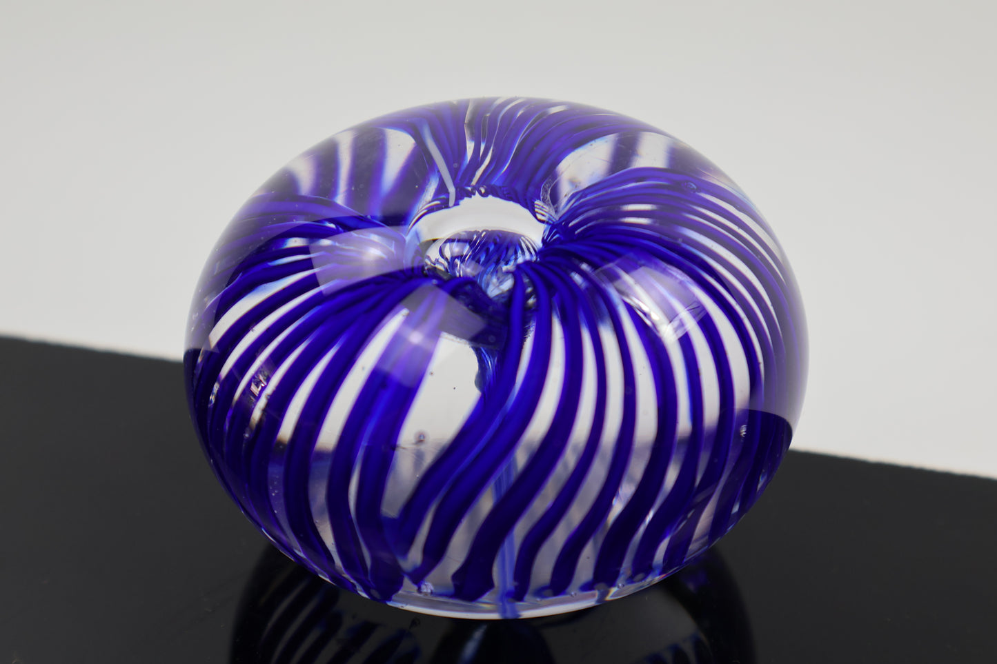 Blue Blooming Glass Paperweight