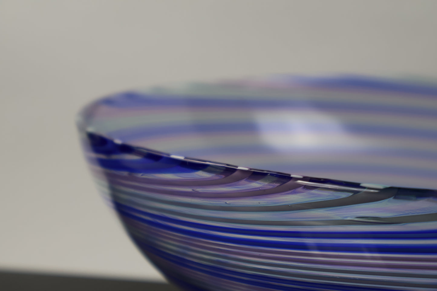 Large Handblown Glass Spiral Hypnosis Bowl
