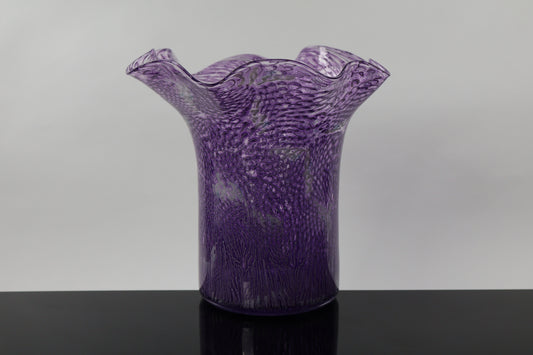 Handblown Glass Murrine Ruffle Vase