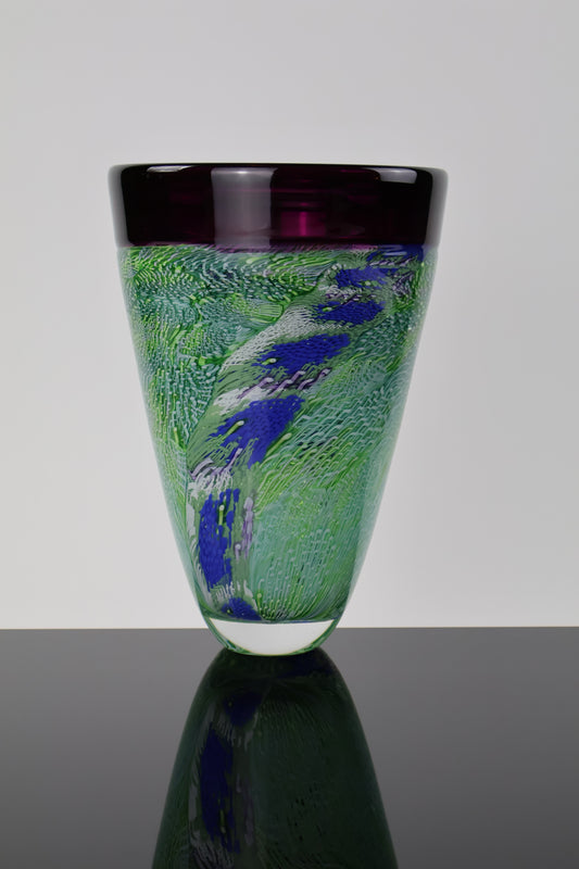 Purple Rim Vase with Flowing Murrine