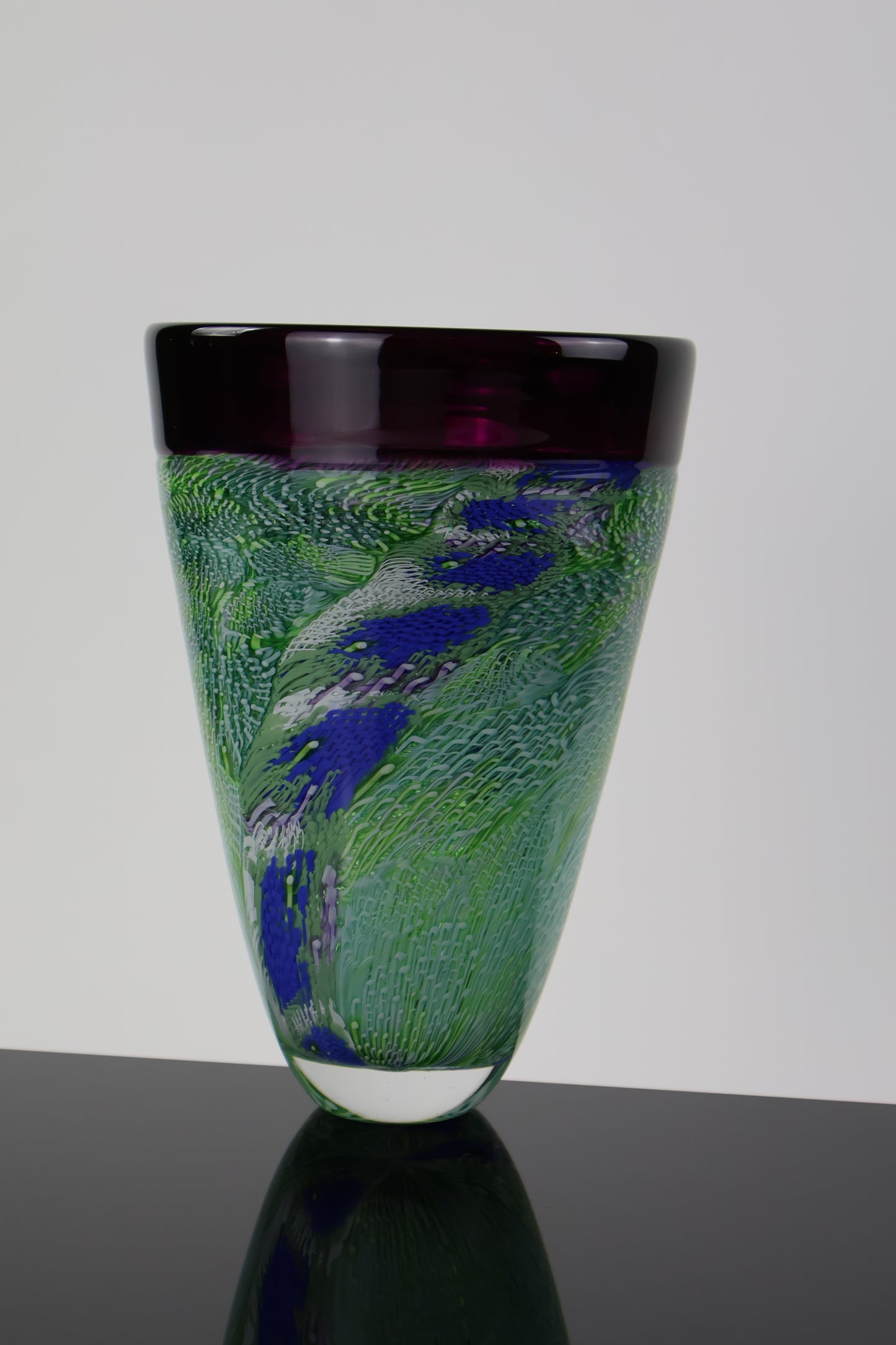 Purple Rim Vase with Flowing Murrine