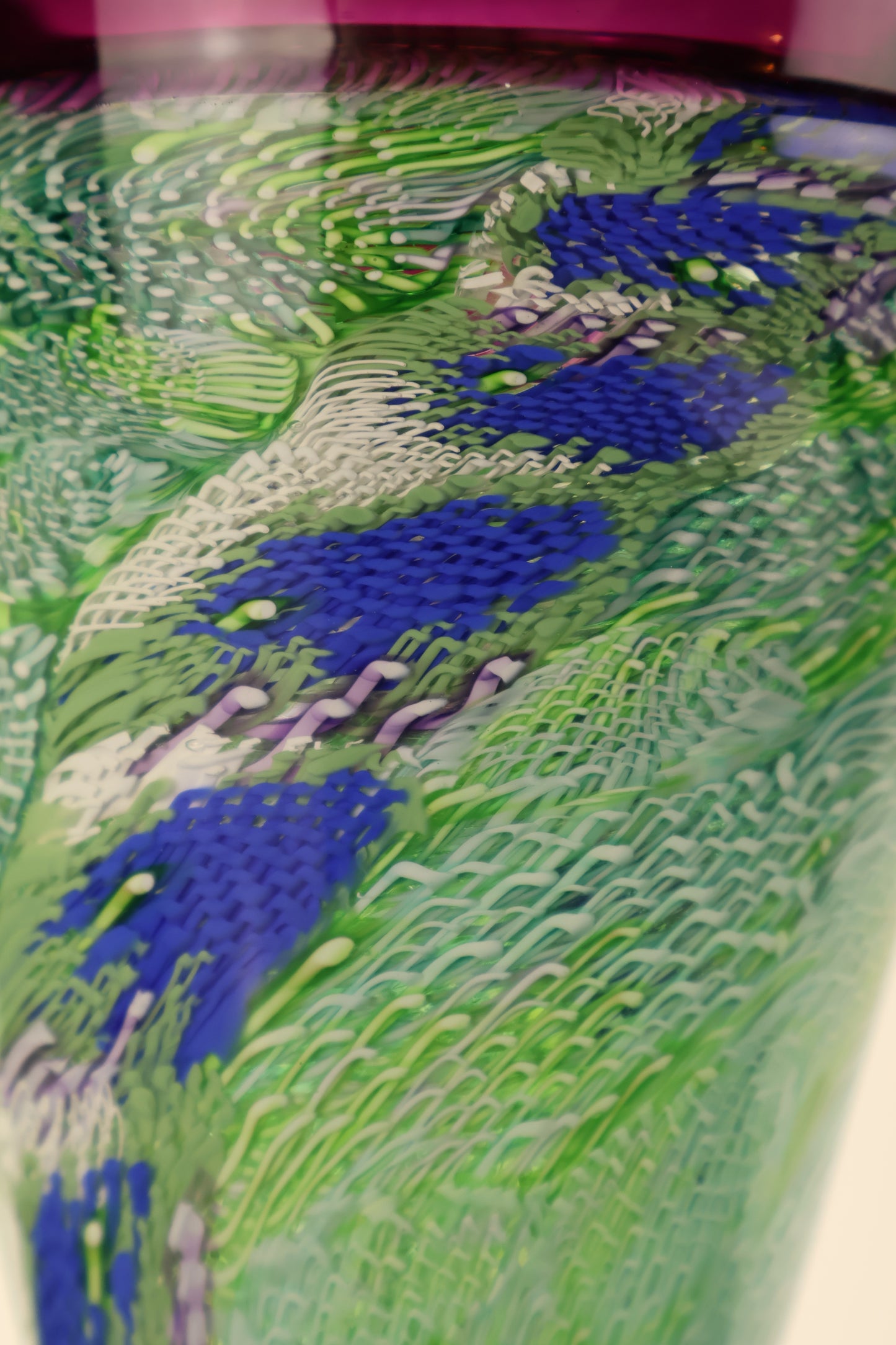 Purple Rim Vase with Flowing Murrine