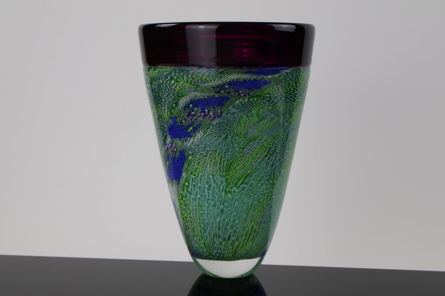 Purple Rim Vase with Flowing Murrine