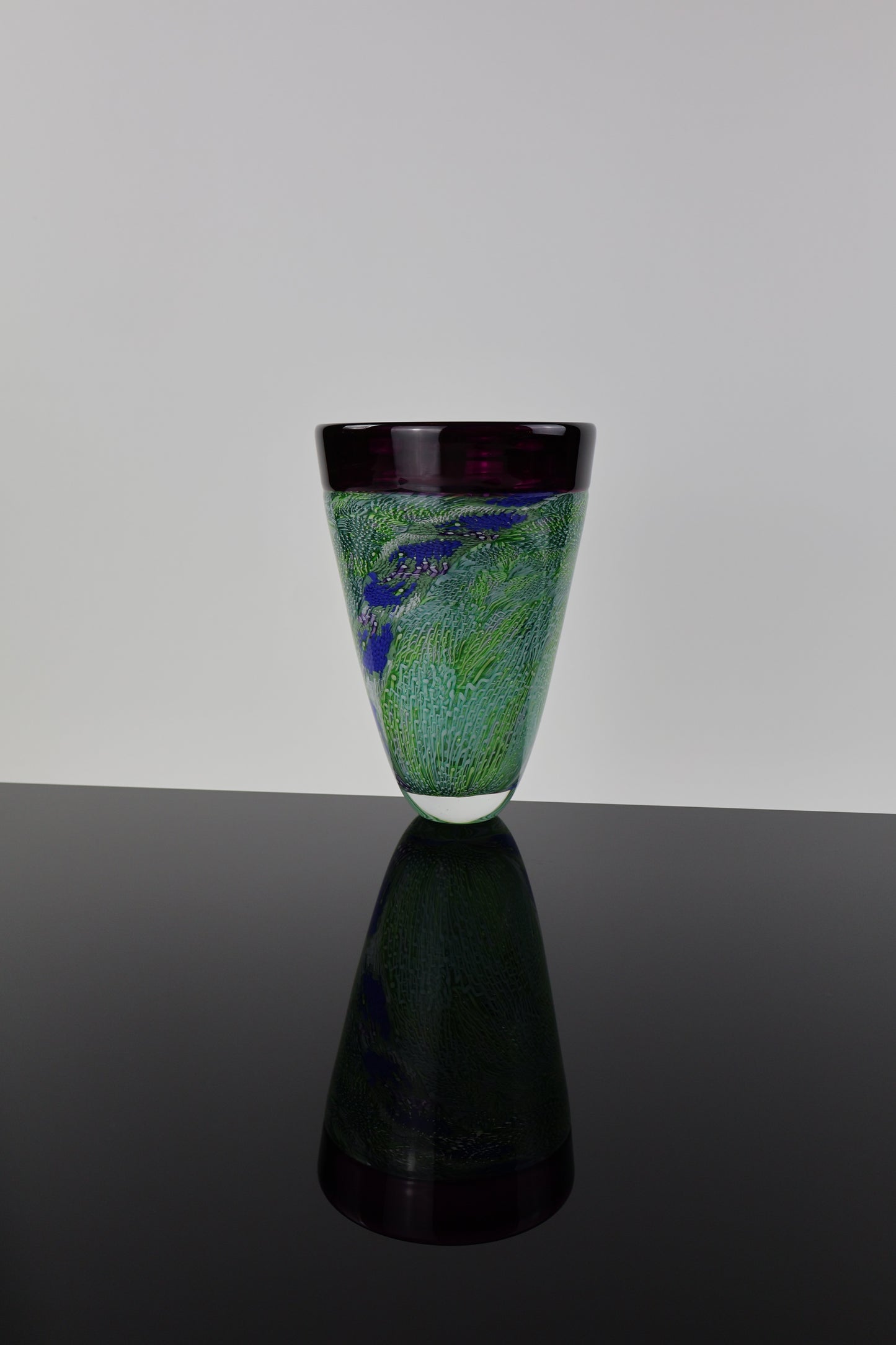Purple Rim Vase with Flowing Murrine
