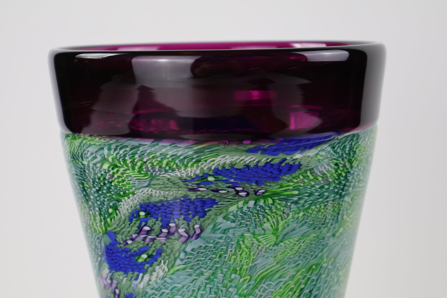 Purple Rim Vase with Flowing Murrine